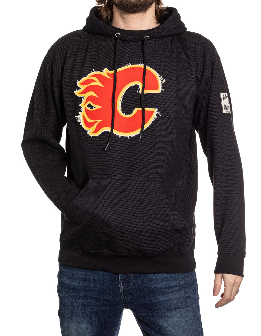 Calgary Flames Waffle Pullover Hoodie
