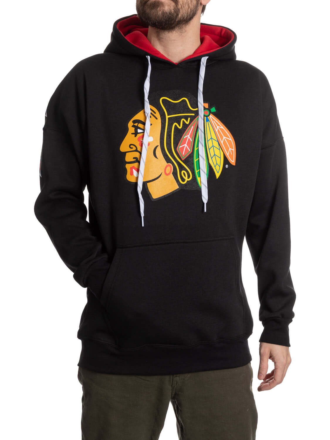 Sweat Capuche Vintage Chicago Blackhawks – Homme 2XL, Noir, NHL