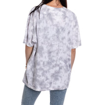 Load image into Gallery viewer, Premium Chicago Blackhawks Grey Tie Dye Oversized Women&#39;s T-Shirt
