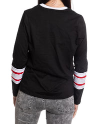 Load image into Gallery viewer, Chicago Blackhawks Women&#39;s V-Neck Varsity Long Sleeve Shirt
