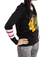 Load image into Gallery viewer, Chicago Blackhawks Women&#39;s V-Neck Varsity Long Sleeve Shirt
