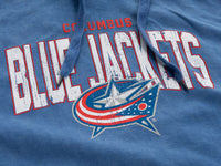 Load image into Gallery viewer, Columbus Blue Jackets Distressed Logo Unisex Blue Acid Wash Hoodie
