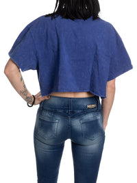 Load image into Gallery viewer, St. Louis Blues Acid Wash Crop Top
