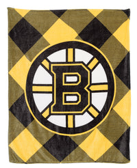 Load image into Gallery viewer, Boston Bruins NHL Ultra-Plush Flannel Plaid Throw Blanket (50&quot; by 60&quot;)
