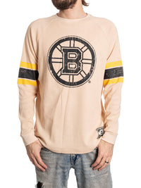 Load image into Gallery viewer, Boston Bruins Long Sleeve Waffle Crewneck

