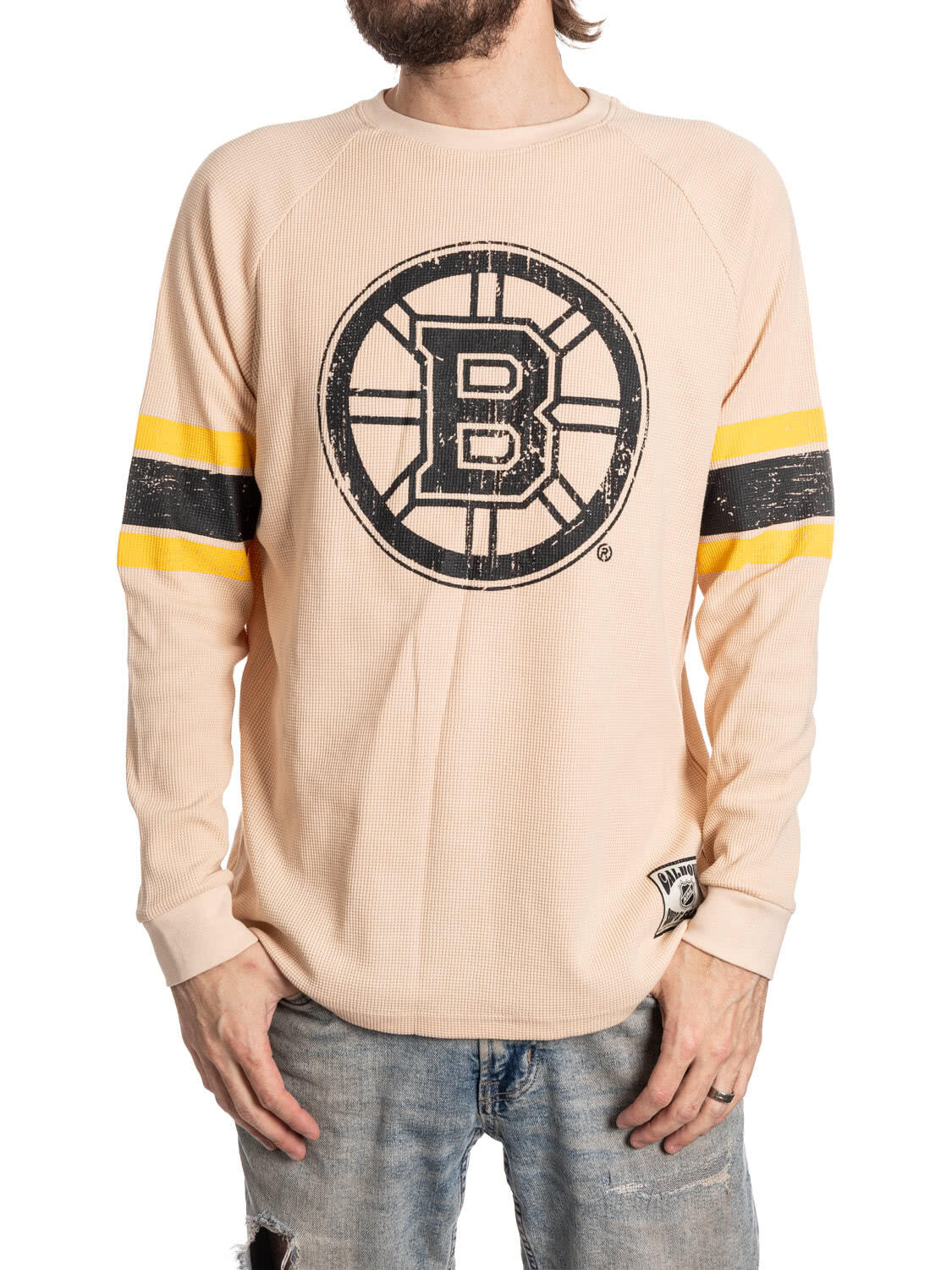 Boston Bruins Long Sleeve Waffle Crewneck