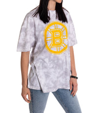 Load image into Gallery viewer, Premium Boston Bruins Grey Tie Dye Oversized Women&#39;s T-Shirt
