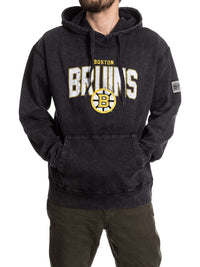 Load image into Gallery viewer, Boston Bruins Distressed Logo Unisex Acid Wash Hoodie
