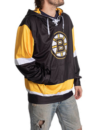 Load image into Gallery viewer, Boston Bruins Hockey Lace Hoodie
