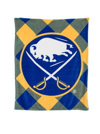 Load image into Gallery viewer, Buffalo Sabres NHL Ultra-Plush Flannel Plaid Throw Blanket (50&quot; by 60&quot;)
