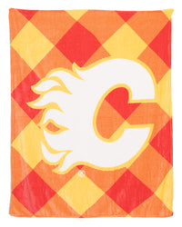 Load image into Gallery viewer, Calgary Flames NHL Ultra-Plush Flannel Plaid Throw Blanket (50&quot; by 60&quot;)
