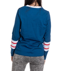 Load image into Gallery viewer, Montreal Canadiens Women&#39;s V-Neck Varsity Long Sleeve Shirt
