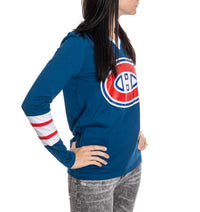 Load image into Gallery viewer, Montreal Canadiens Women&#39;s V-Neck Varsity Long Sleeve Shirt
