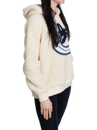 Load image into Gallery viewer, Vancouver Canucks Ladies Sherpa Hoodie with Premium Chenille Logo
