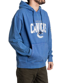 Load image into Gallery viewer, Vancouver Canucks Distressed Logo Unisex Blue Acid Wash Hoodie
