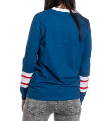 Load image into Gallery viewer, Washington Capitals Women&#39;s V-Neck Varsity Long Sleeve Shirt
