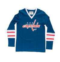 Load image into Gallery viewer, Washington Capitals Women&#39;s V-Neck Varsity Long Sleeve Shirt
