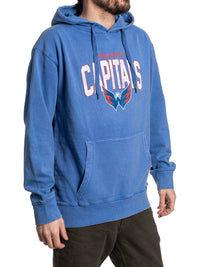 Load image into Gallery viewer, Washington Capitals Distressed Logo Unisex Blue Acid Wash Hoodie

