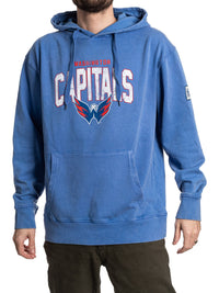 Load image into Gallery viewer, Washington Capitals Distressed Logo Unisex Blue Acid Wash Hoodie
