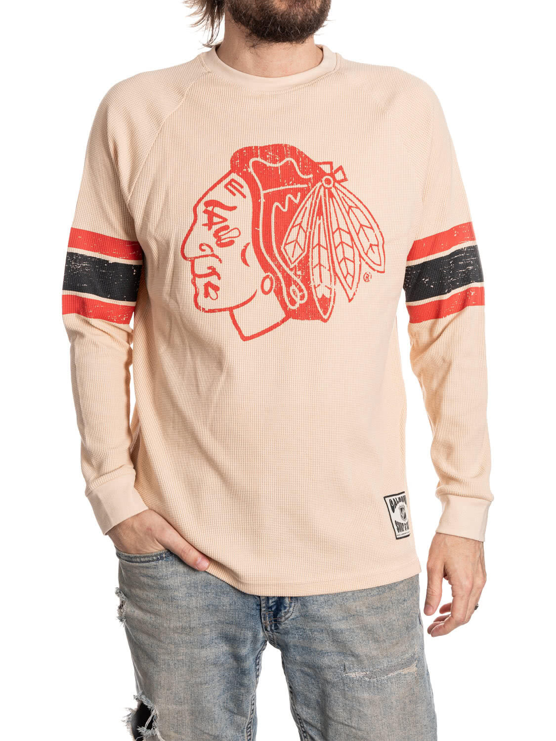 Chicago Blackhawks Long Sleeve Waffle Crewneck
