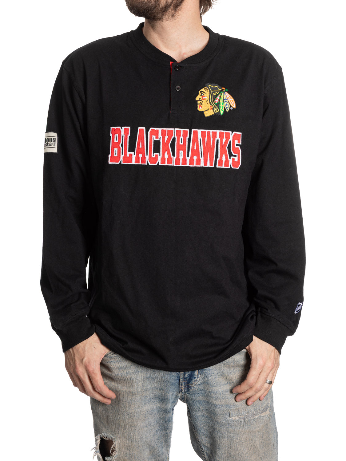 NHL Chicago Blackhawks Long Sleeve Henley -Presale