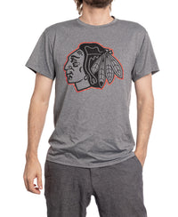 Load image into Gallery viewer, Chicago Blackhawks NHL Men&#39;s Performance Rash Guard Base Layer Moisture-Wicking T-Shirt - Grey
