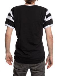 Load image into Gallery viewer, Dallas Stars Shoulder Stripe Varsity Inset T-Shirt

