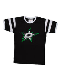 Load image into Gallery viewer, Dallas Stars Shoulder Stripe Varsity Inset T-Shirt
