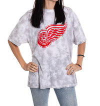 Load image into Gallery viewer, Premium Detroit Red Wings Grey Tie Dye Oversized Women&#39;s T-Shirt
