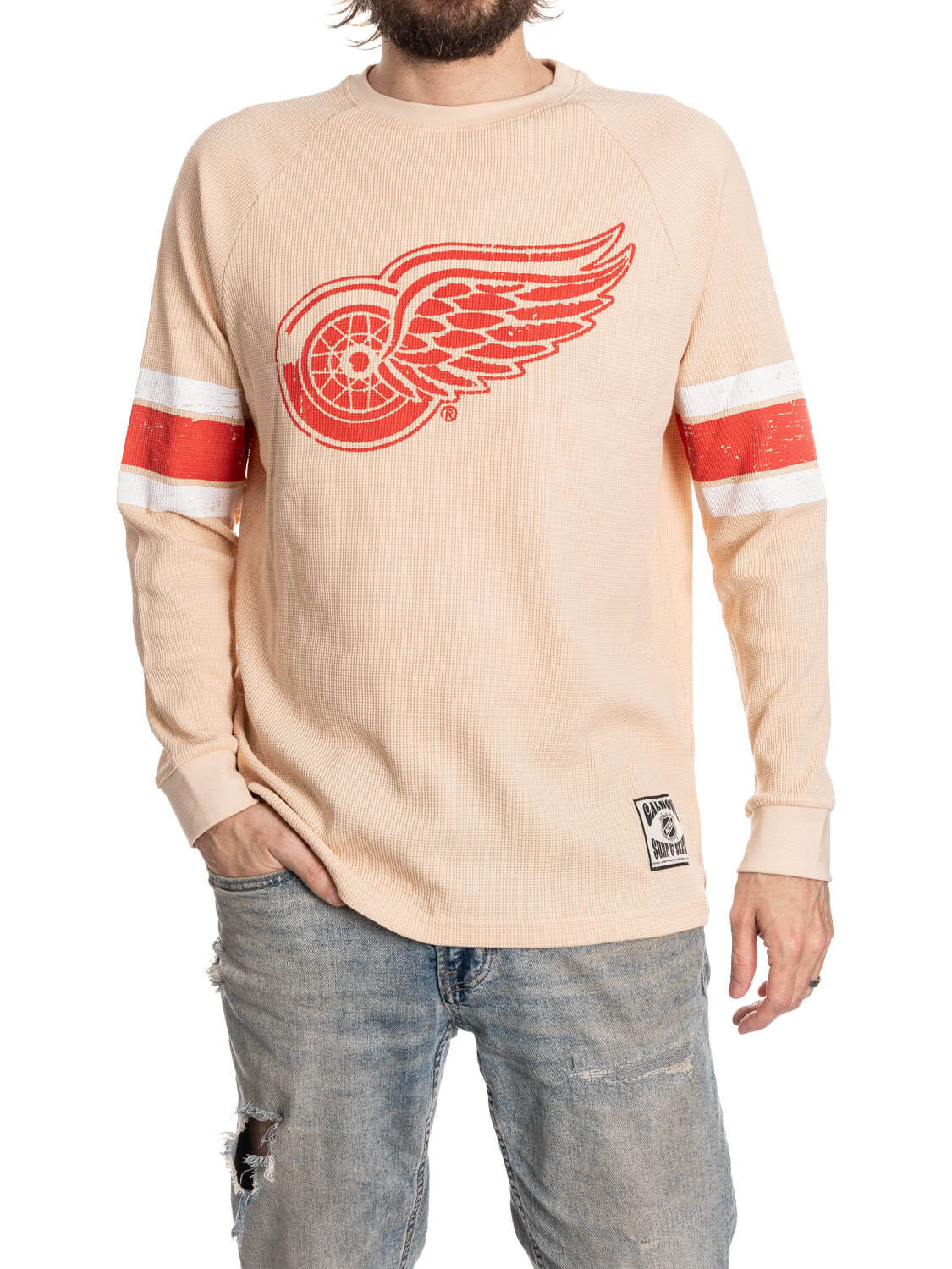 Detroit Red Wings Long Sleeve Waffle Crewneck