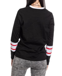 Load image into Gallery viewer, Detroit Red Wings Women&#39;s V-Neck Varsity Long Sleeve Shirt

