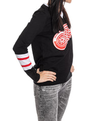 Load image into Gallery viewer, Detroit Red Wings Women&#39;s V-Neck Varsity Long Sleeve Shirt
