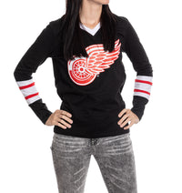 Load image into Gallery viewer, Detroit Red Wings Women&#39;s V-Neck Varsity Long Sleeve Shirt
