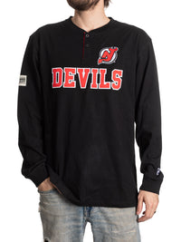 Load image into Gallery viewer, New Jersey Devils Long Sleeve Henley
