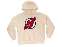 Load image into Gallery viewer, New Jersey Devils Ladies Sherpa Hoodie with Premium Chenille Logo
