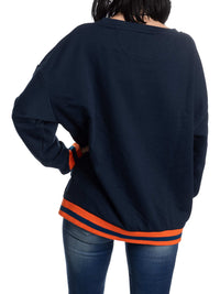 Load image into Gallery viewer, Ladies' Vintage Stripe Edmonton Oilers Crewneck fleece
