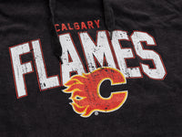 Load image into Gallery viewer, Calgary Flames Distressed Logo Unisex Black Acid Wash Hoodie
