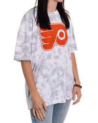 Load image into Gallery viewer, Premium Philadelphia Flyers Grey Tie Dye Oversized Women&#39;s T-Shirt
