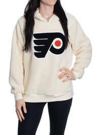 Load image into Gallery viewer, Philadelphia Flyers Ladies Sherpa Hoodie with Premium Chenille Logo
