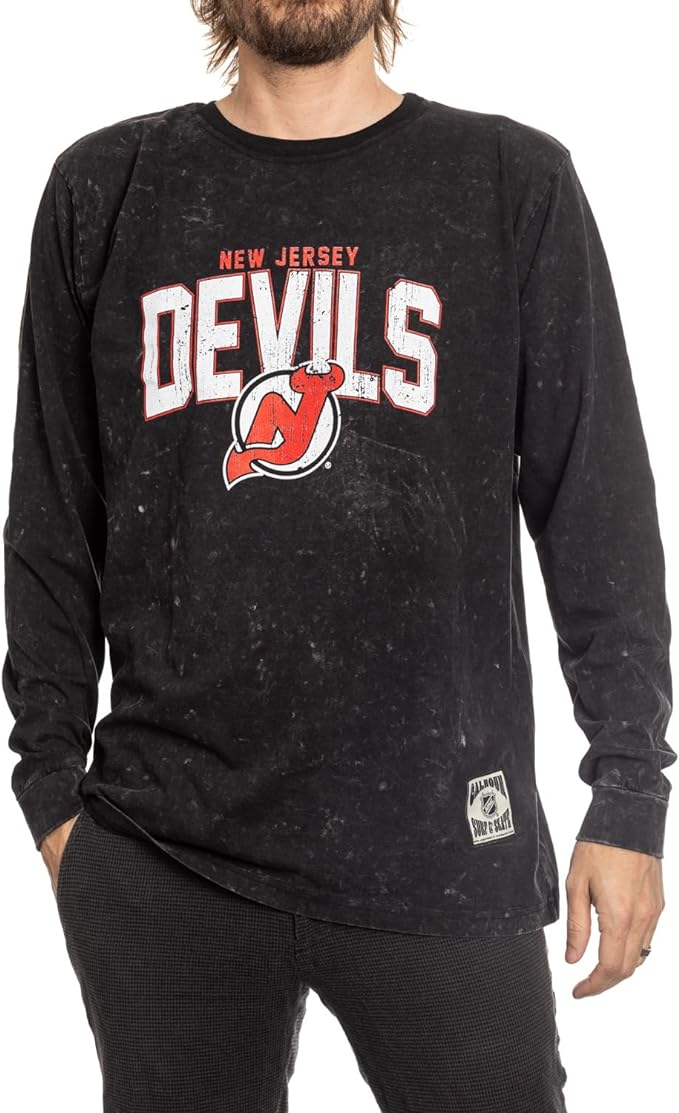 New Jersey Devils Acid Wash Long Sleeve Shirt