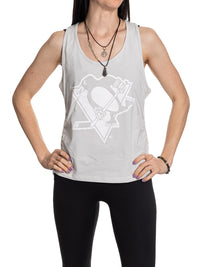 Load image into Gallery viewer, Pittsburgh Penguins Women&#39;s Adjustable Jersey Knit Tank Top
