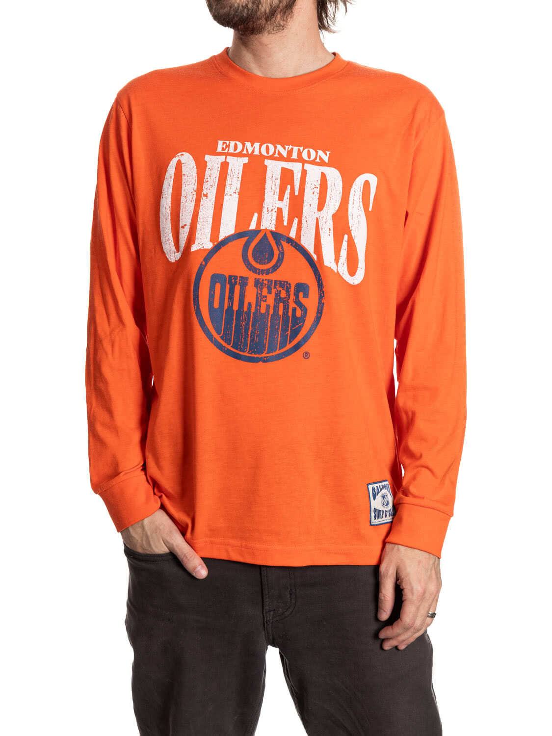 Edmonton Oilers Vintage Wash Long Sleeve Shirt