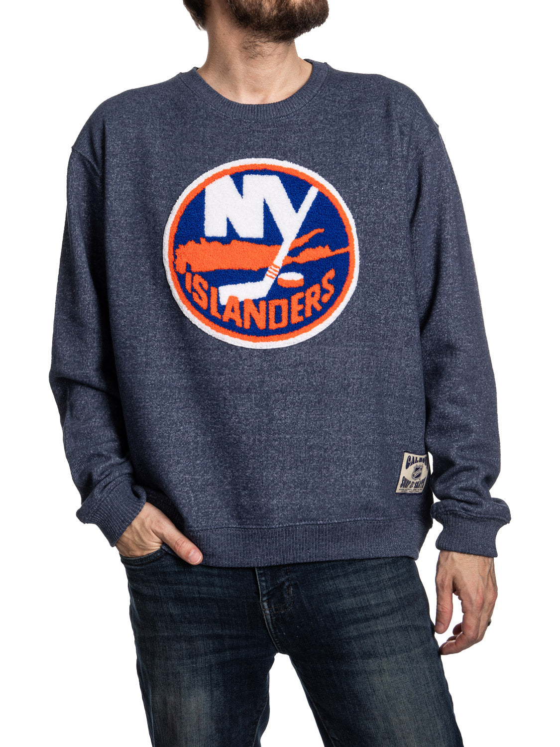 New York Islanders NHL Unisex Cabin Crew Neck Sweater with chenille logo