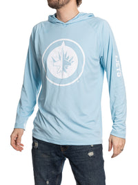 Load image into Gallery viewer, Winnipeg Jets Hooded Rashguard with UV Protection
