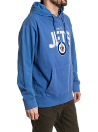 Load image into Gallery viewer, Winnipeg Jets Distressed Logo Unisex Blue Acid Wash Hoodie
