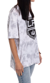 Load image into Gallery viewer, Premium Los Angeles Kings Grey Tie Dye Oversized Women&#39;s T-Shirt
