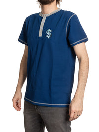 Load image into Gallery viewer, Seattle Kraken Waffle Henley Shirt
