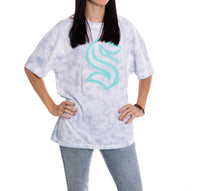 Load image into Gallery viewer, Premium Seattle Kraken Blue Tie Dye Oversized Women&#39;s T-Shirt
