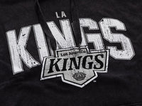 Load image into Gallery viewer, Los Angeles Kings Distressed Logo Unisex Black Acid Wash Hoodie
