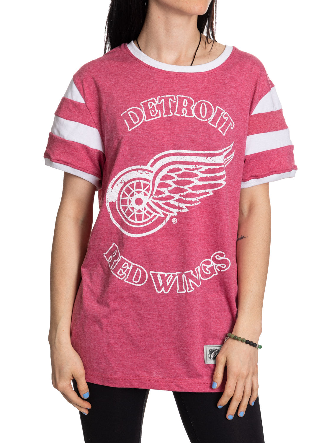 Detroit Red Wings NHL Ladies Loose Fit Varsity Style Retro Lounge T-Shirt